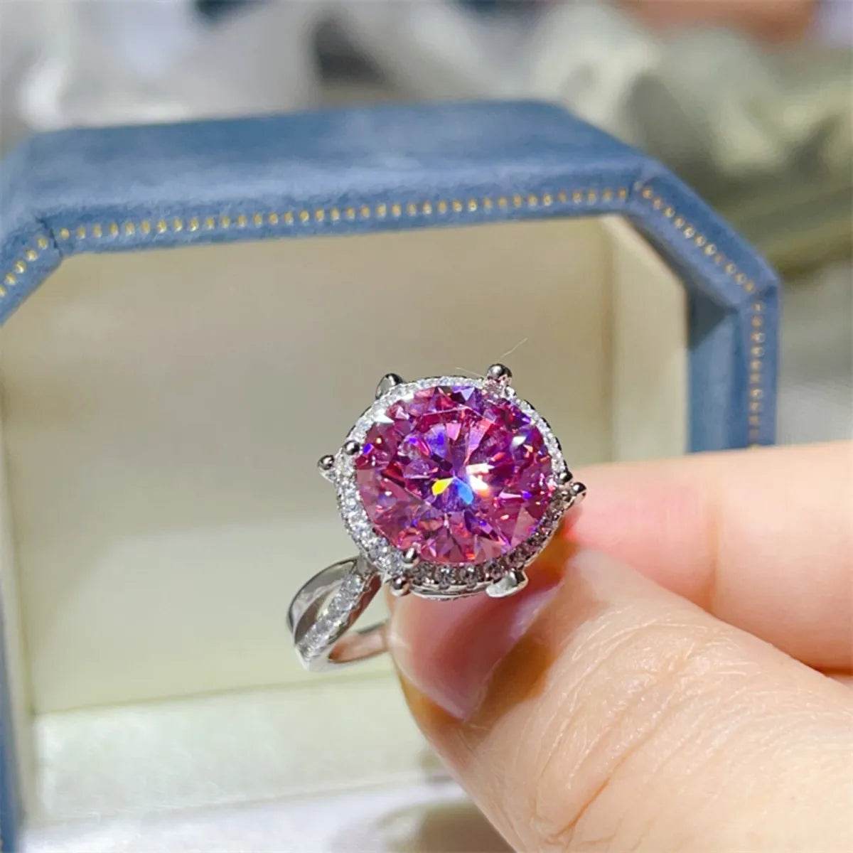 5 Carat Moissanite Halo Engagement Ring - Ultim8 Designs 4 U