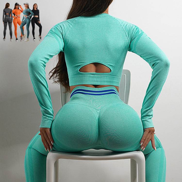 Seamless Yoga Pants Sports Gym Fitness Leggings Or Long Sleeve Tops Outfits Butt Lifting Slim Workout Sportswear Clothing - Ultim8 Designs 4 U