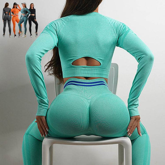 Seamless Yoga Pants Sports Gym Fitness Leggings Or Long Sleeve Tops Outfits Butt Lifting Slim Workout Sportswear Clothing - Ultim8 Designs 4 U
