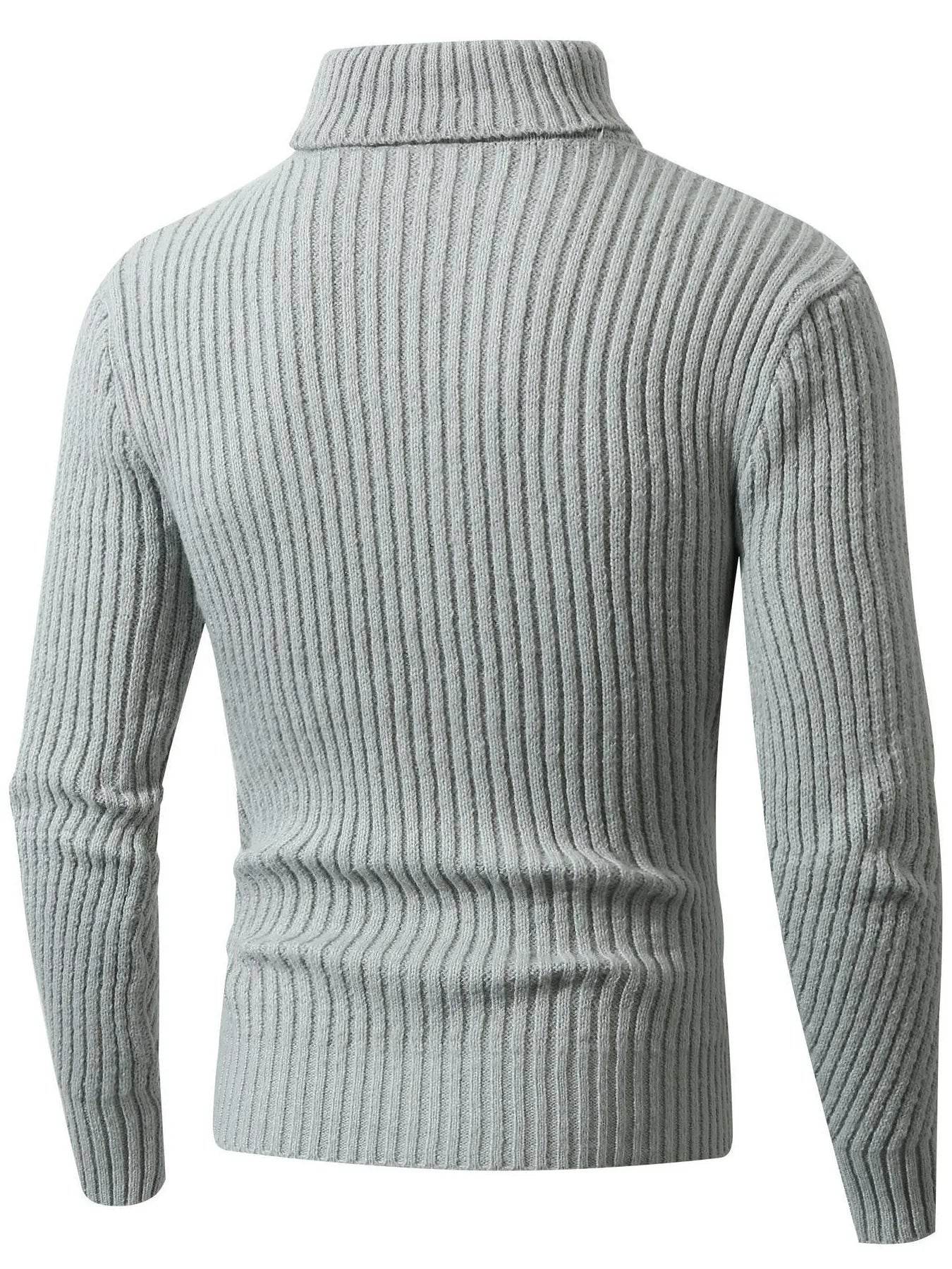 Men's Plus Size Ribbed Turtleneck Long Sleeve Sweater - Ultim8 Designs 4 U