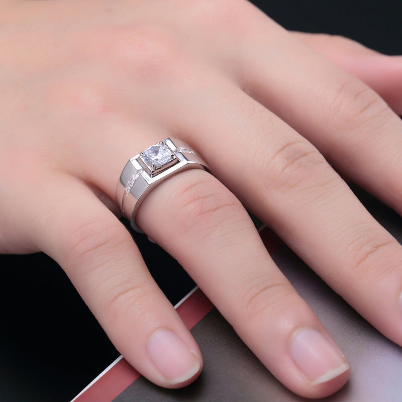 Men's Sterling Silver Ring - Classic Design Premium Silver Band | Men's Jewelry Gift