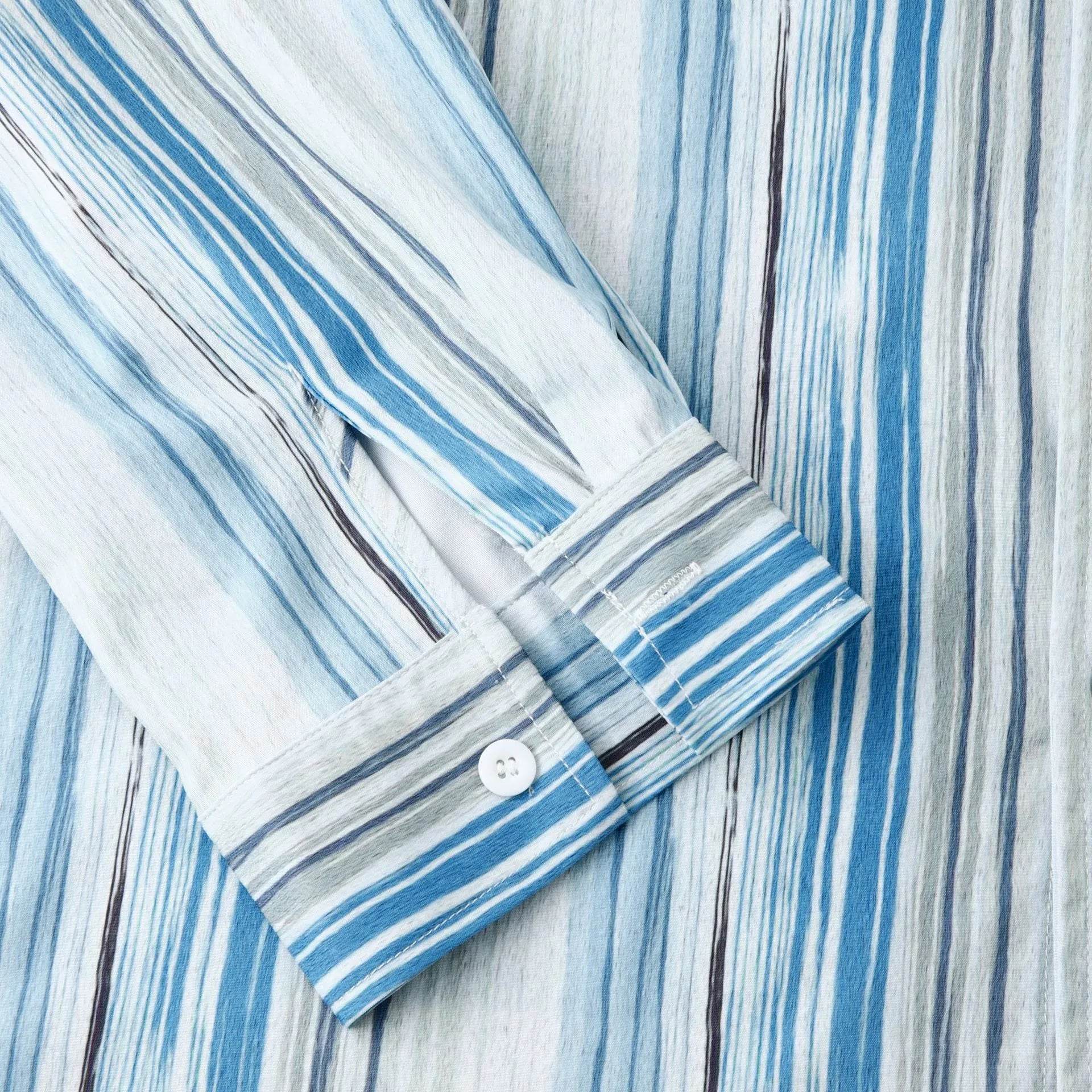 Men's Striped Button-Up Long Sleeve Shirt - Ultim8 Designs 4 U