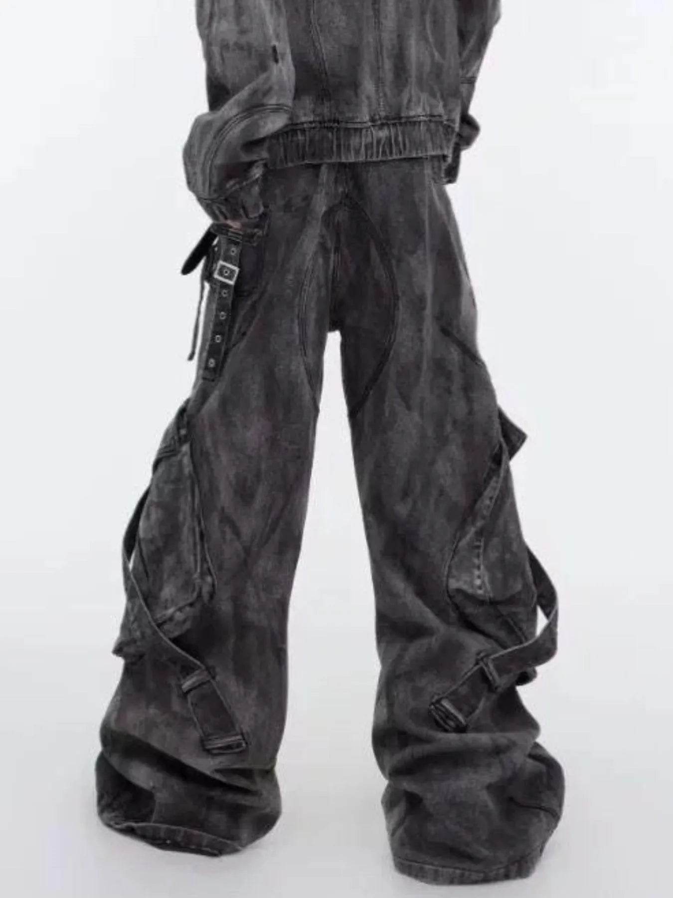 Men's Plus Size Wide Leg Cargo Jeans - Ultim8 Designs 4 U