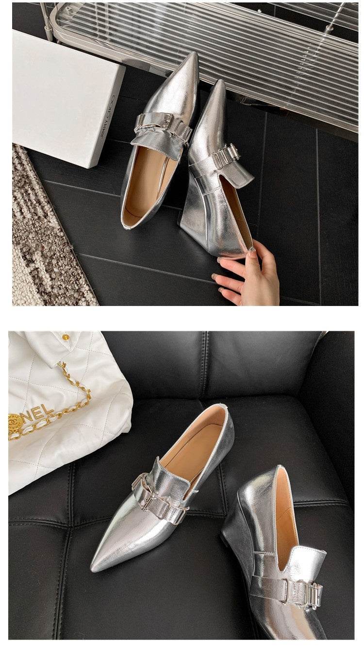 Inside And Outside Leather 65 European And American Belt Buckle Pumps High Heel - Ultim8 Designs 4 U
