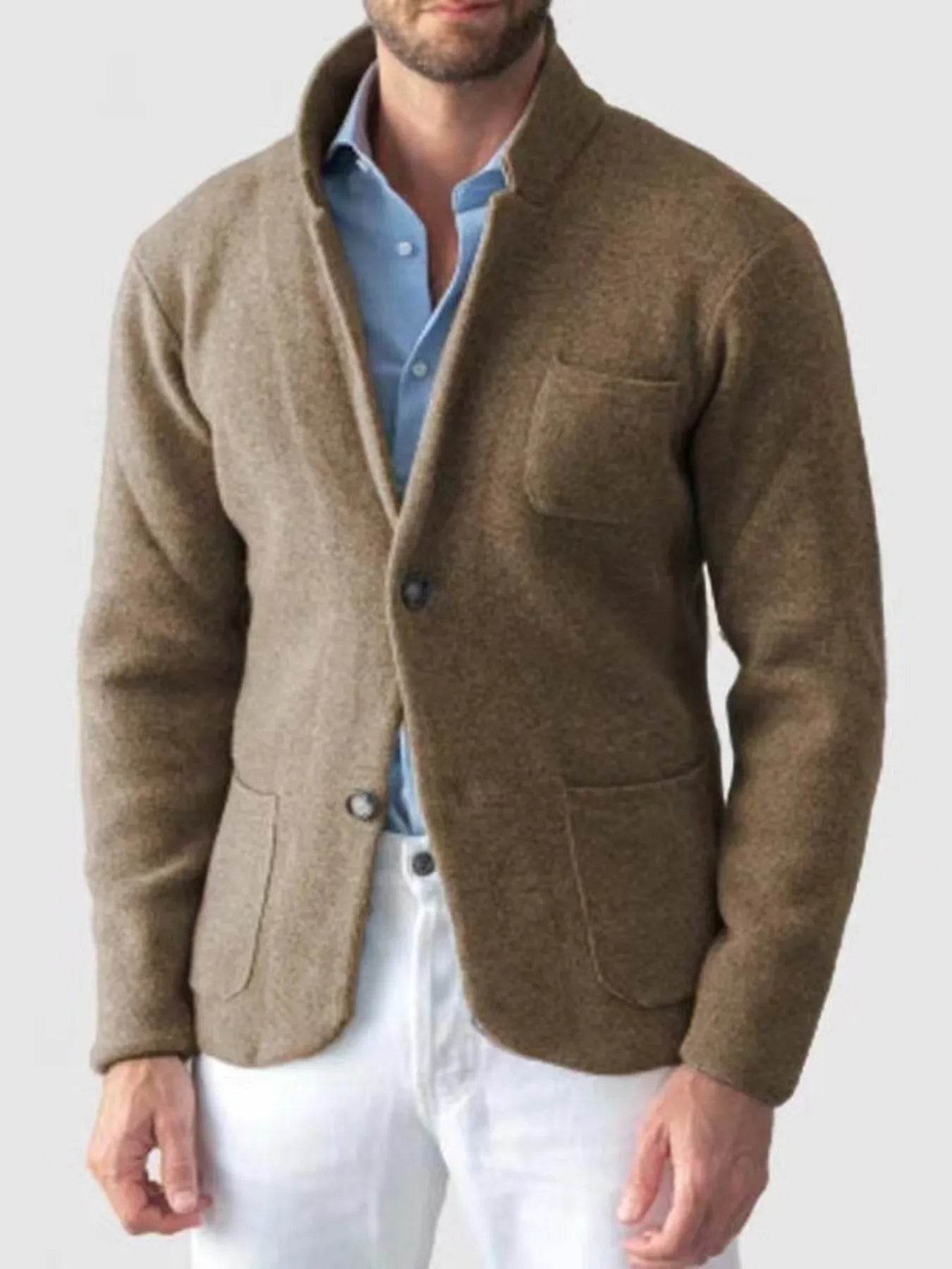Men's Plus Size Stand Collar Long Sleeve Blazer - Ultim8 Designs 4 U