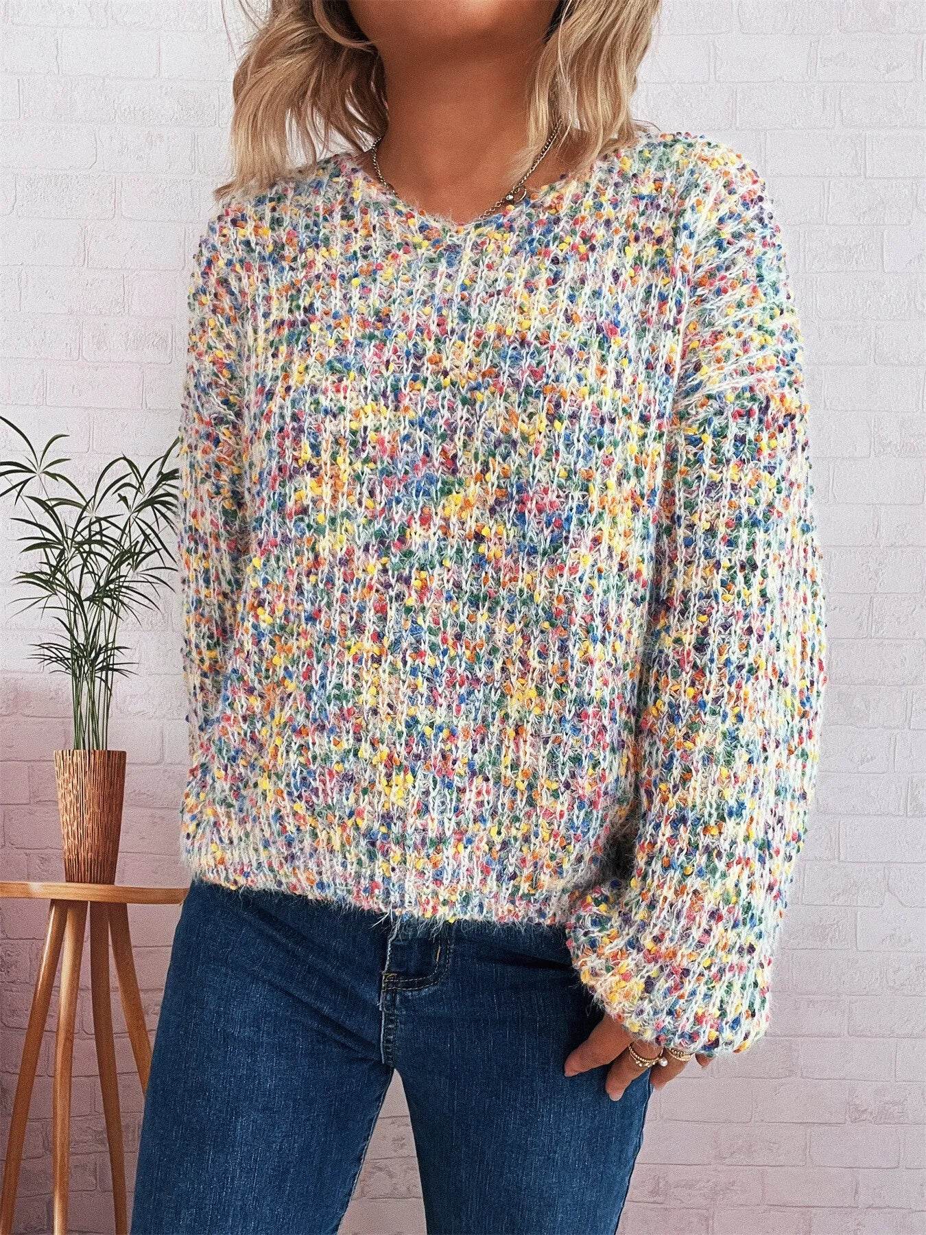 Colorful Long Sleeve Sweater - Ultim8 Designs 4 U