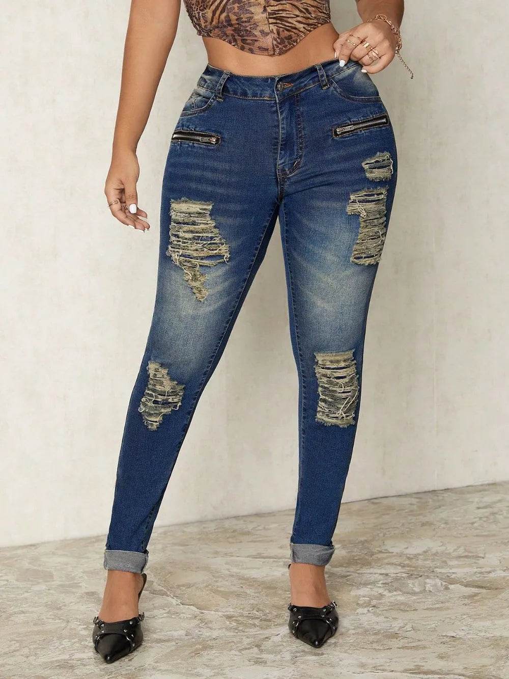 Distressed Skinny Jeans - Ultim8 Designs 4 U