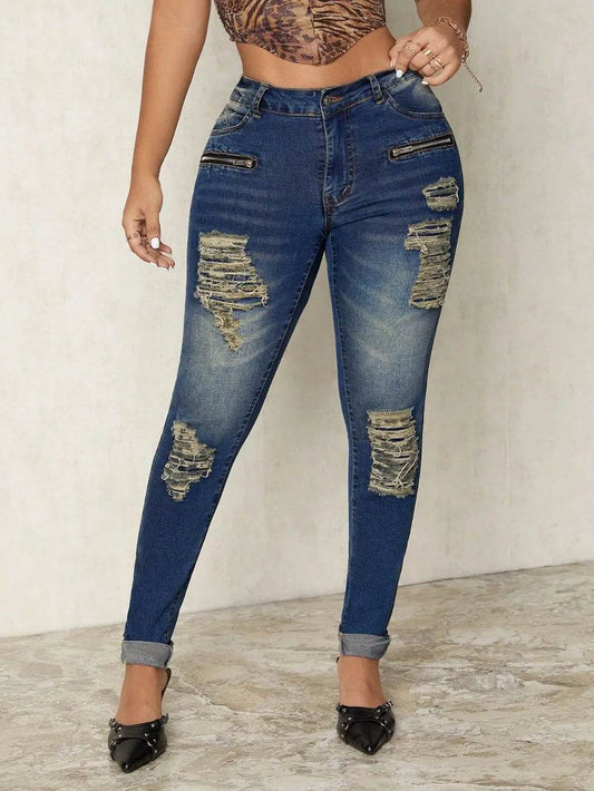 Distressed Skinny Jeans - Ultim8 Designs 4 U