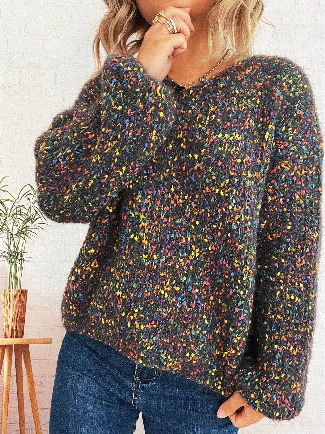 Colorful Long Sleeve Sweater - Ultim8 Designs 4 U