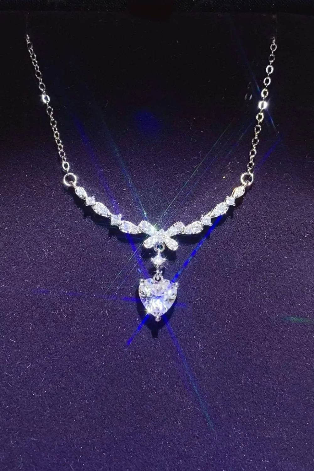 1 Carat 925 Sterling Silver Moissanite Necklace - Ultim8 Designs 4 U