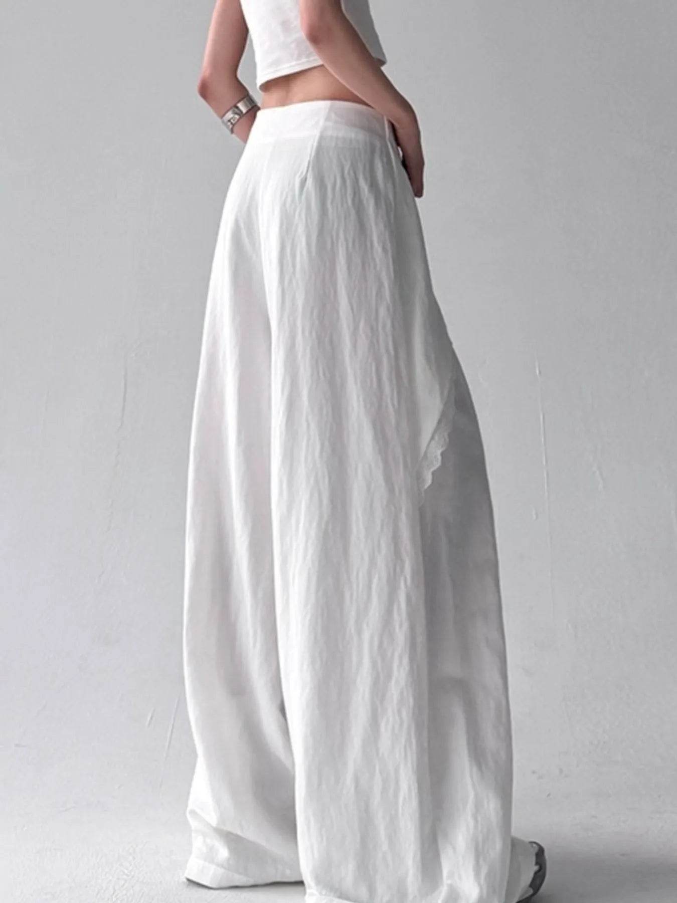 Lace Detail Wide Leg Pants - Ultim8 Designs 4 U