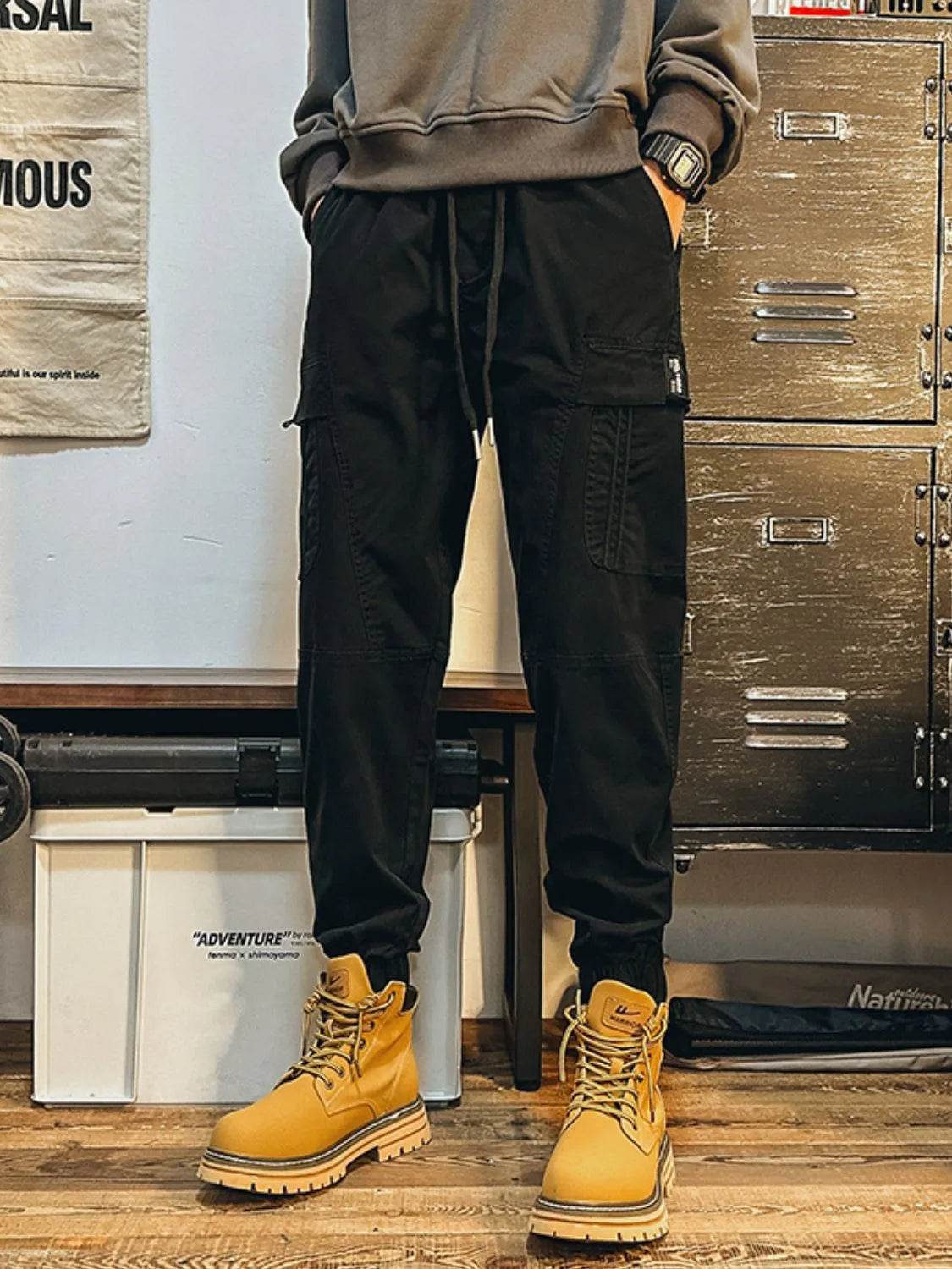 Men's Plus Size Drawstring Pants with Cargo Pockes - Ultim8 Designs 4 U