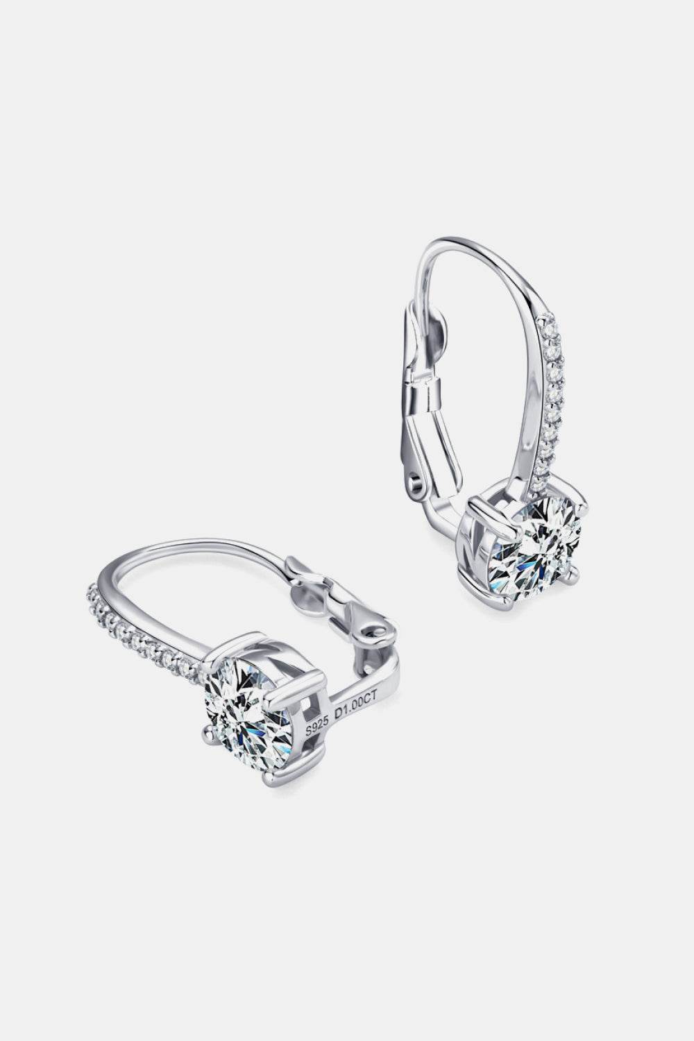 2 Carat Moissanite 925 Sterling Silver Earrings - Ultim8 Designs 4 U