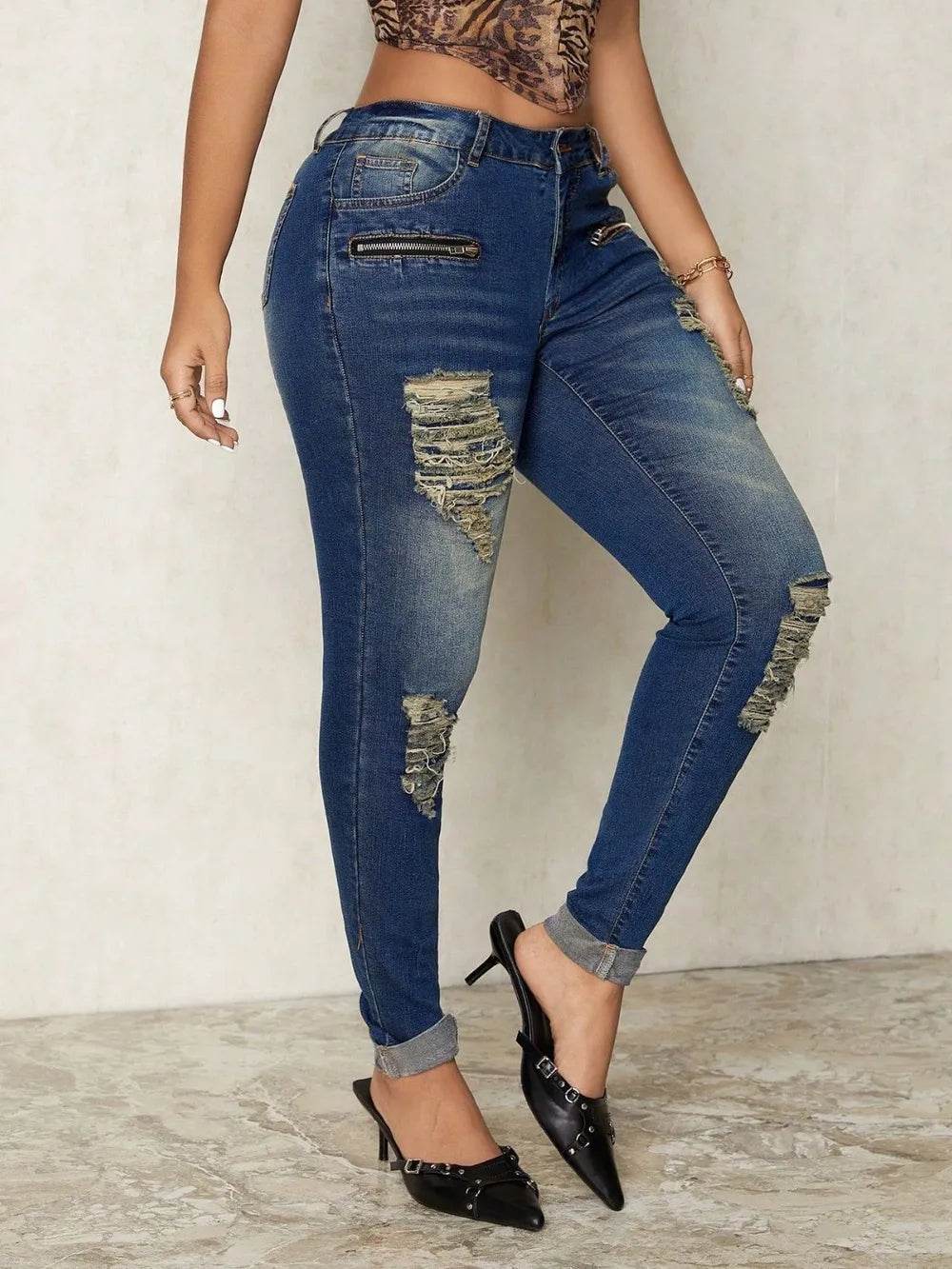 Distressed Skinny Jeans - Ultim8 Designs 4 U
