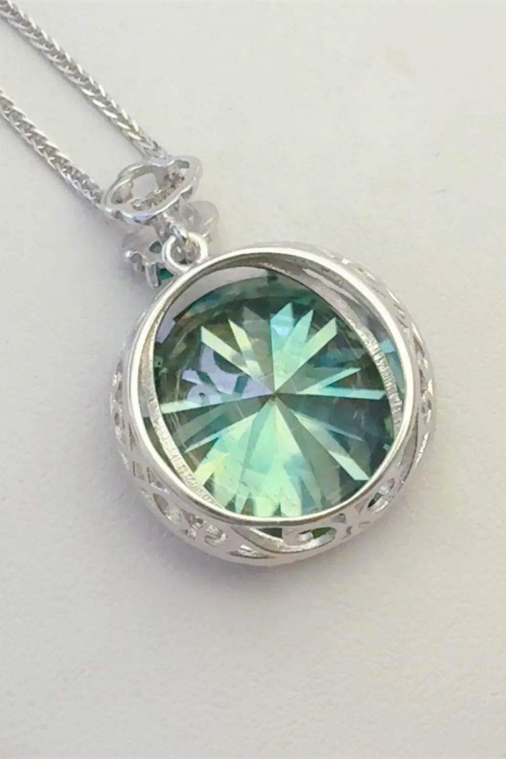 20 Carat Moissanite 925 Sterling Silver Pendant Necklace - Ultim8 Designs 4 U