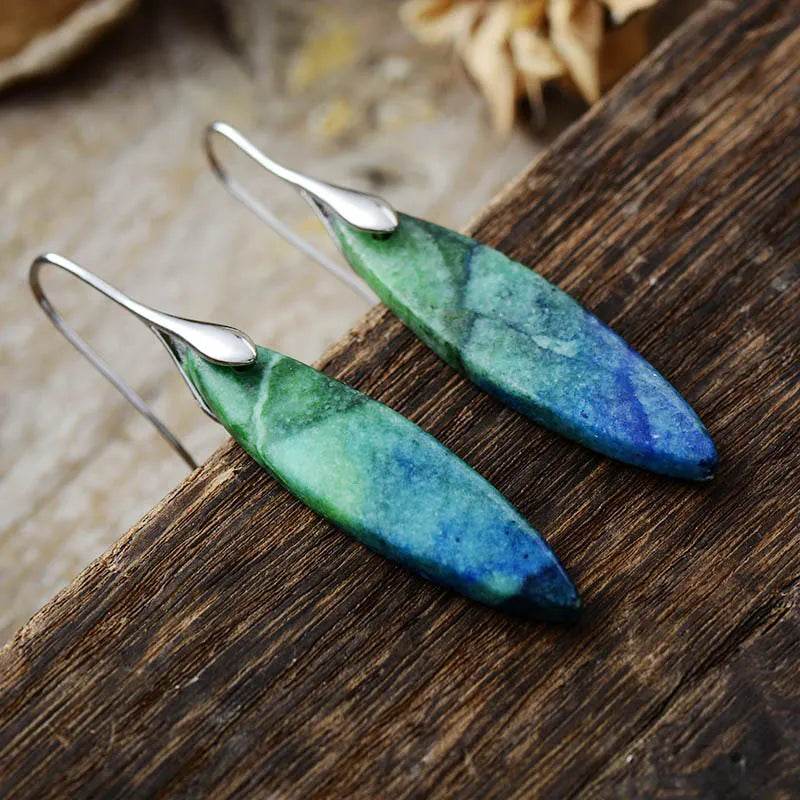 Copper Natural Stone Geometric Shape Earrings - Ultim8 Designs 4 U