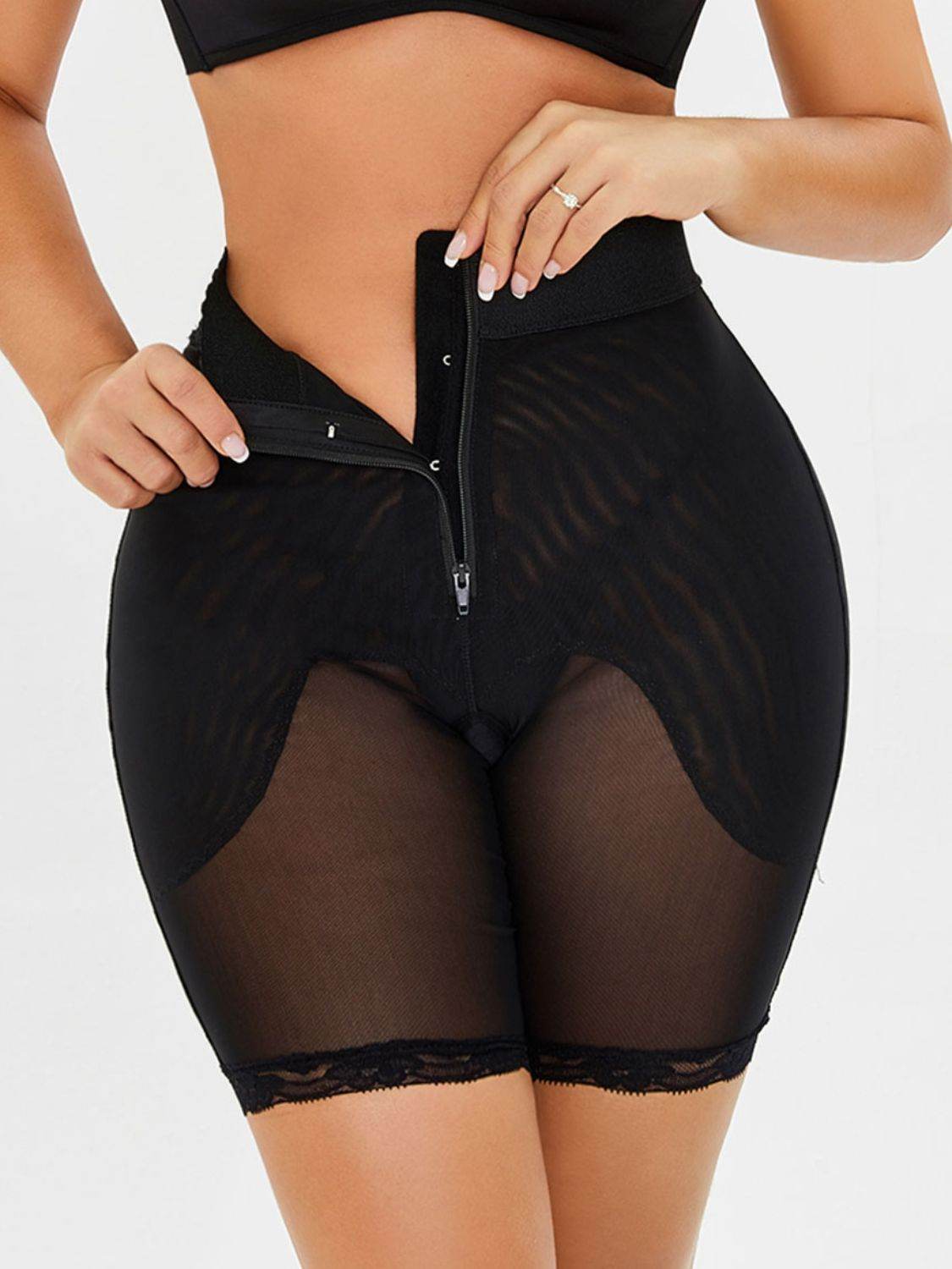 Full Size High-Waisted Lace Trim Shaping Shorts - Ultim8 Designs 4 U