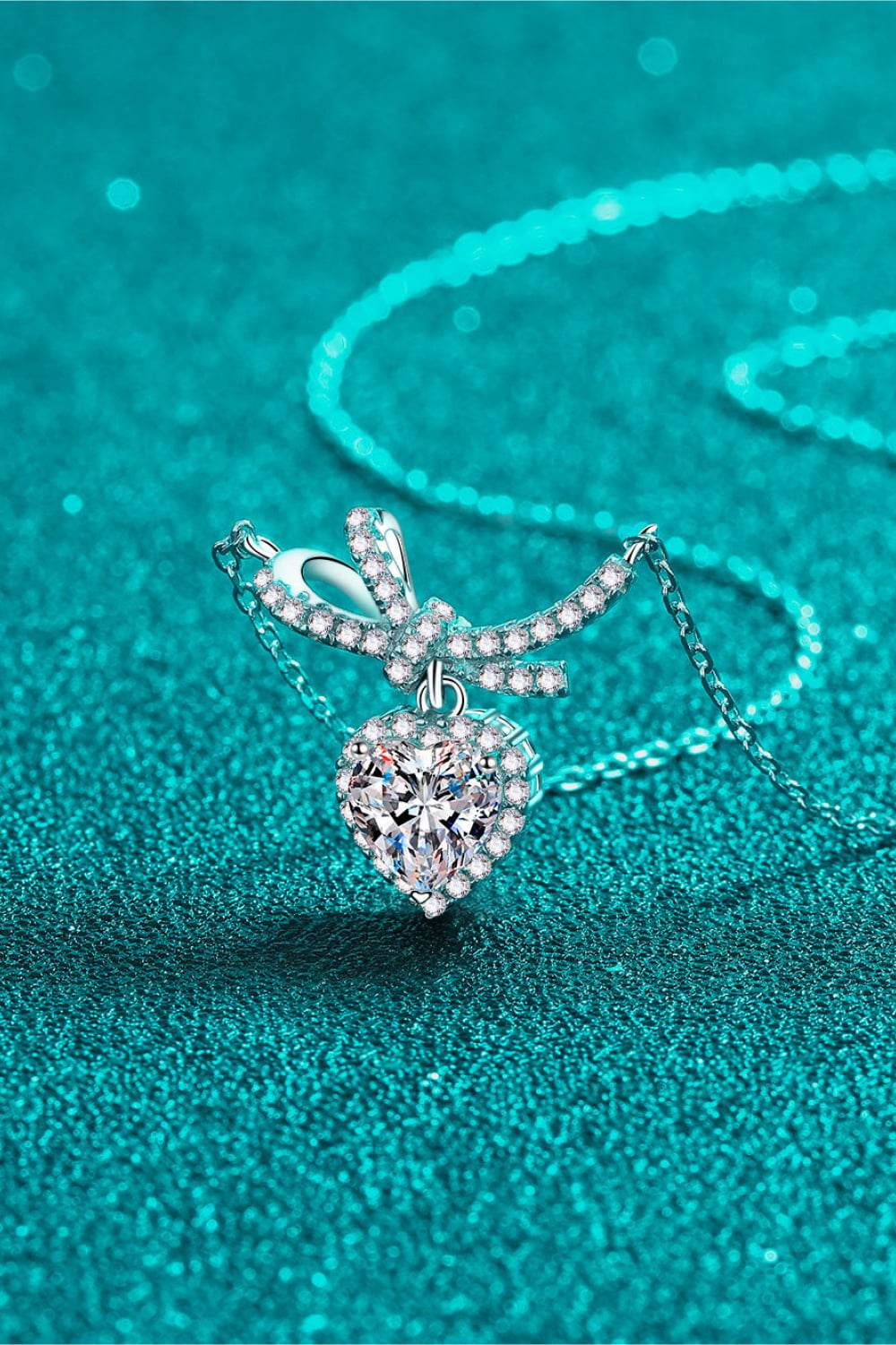 1 Carat Moissanite Heart Pendant Necklace - Ultim8 Designs 4 U