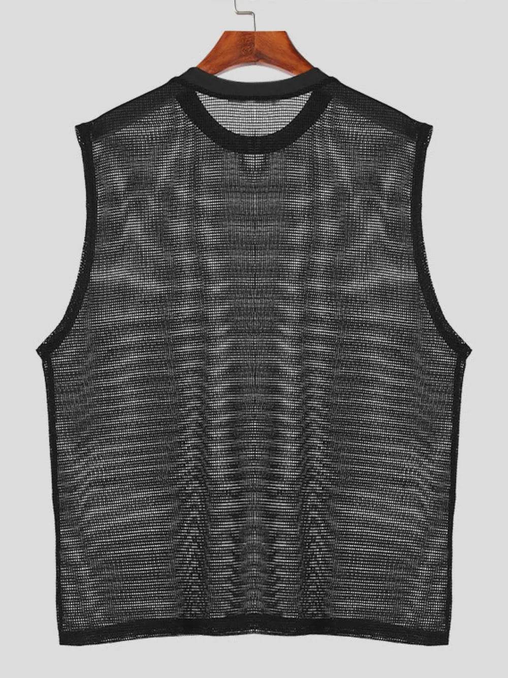 Men's Full Size Openwork Round Neck Tank Plus Size - Ultim8 Designs 4 U