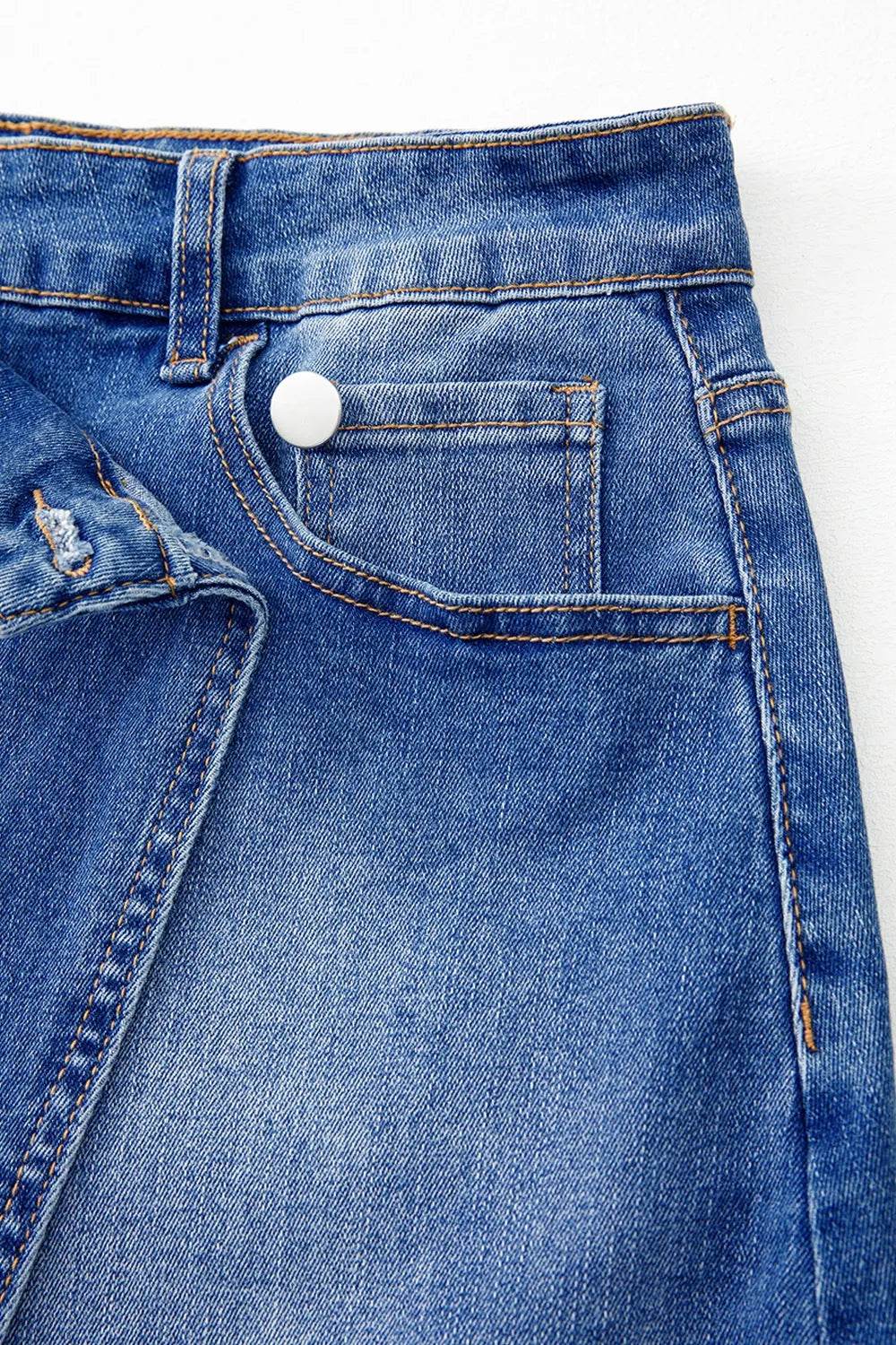 Wrapped Crossed Waist Denim Mini Skirt - Ultim8 Designs 4 U