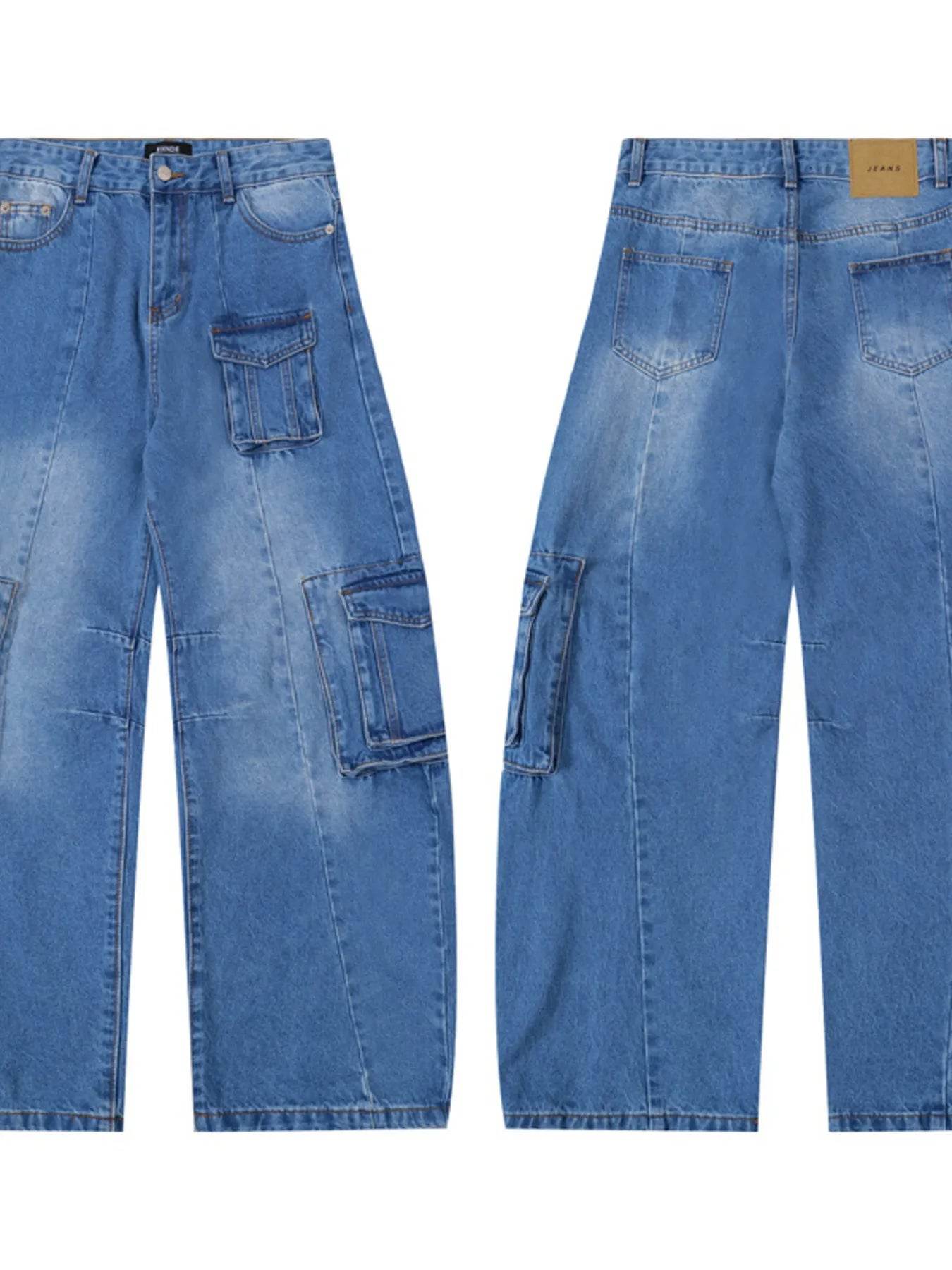 Men's Wide Leg Cargo Jeans - Ultim8 Designs 4 U