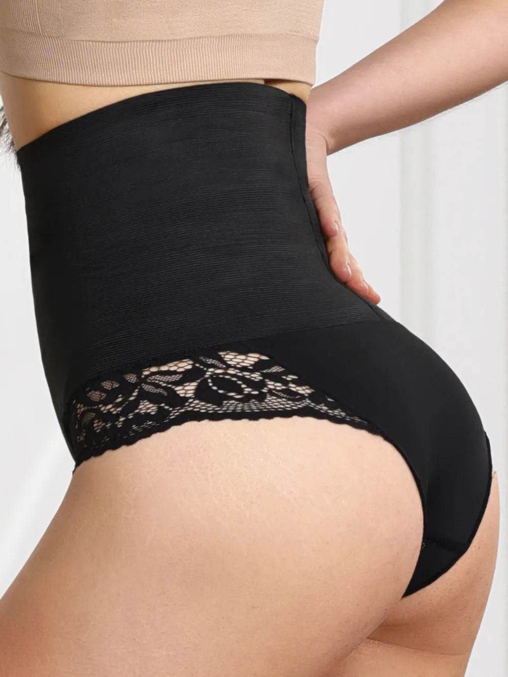 Lace Detail High Waist Shaping Panty - Ultim8 Designs 4 U