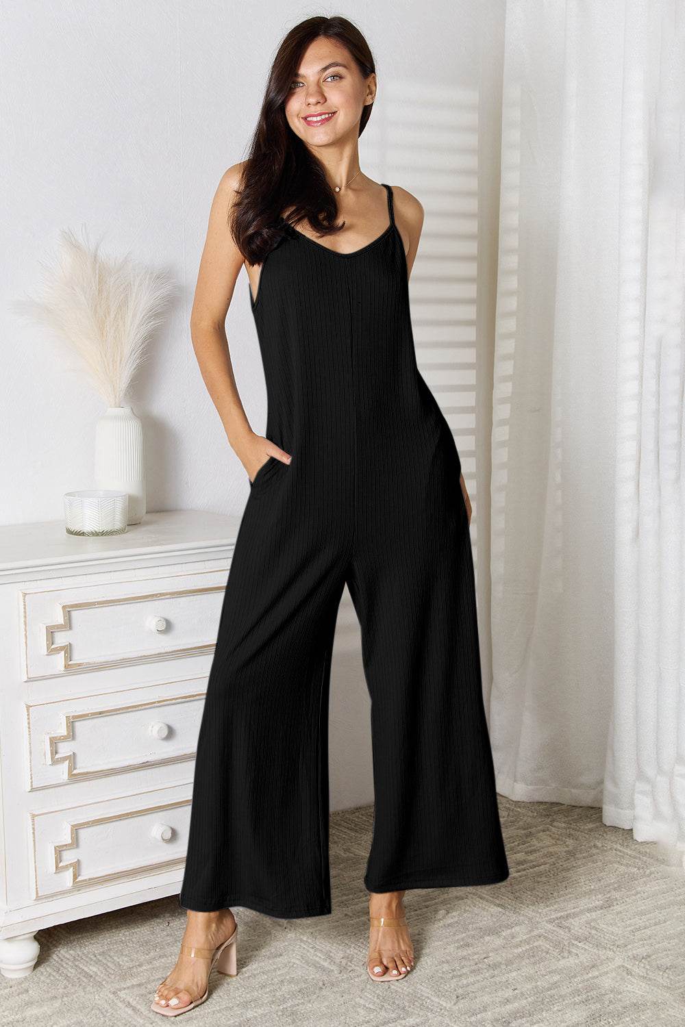 Basic Bae Full Size Spaghetti Strap V-Neck Jumpsuit - Ultim8 Designs 4 U