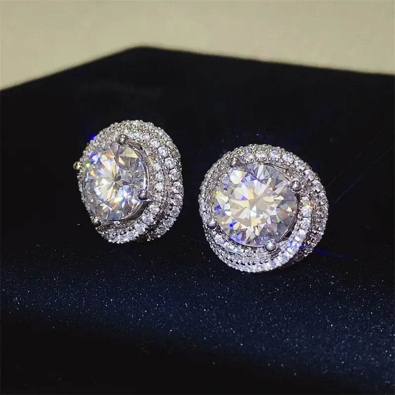 6 Carat Moissanite 925 Sterling Silver Earrings - Ultim8 Designs 4 U