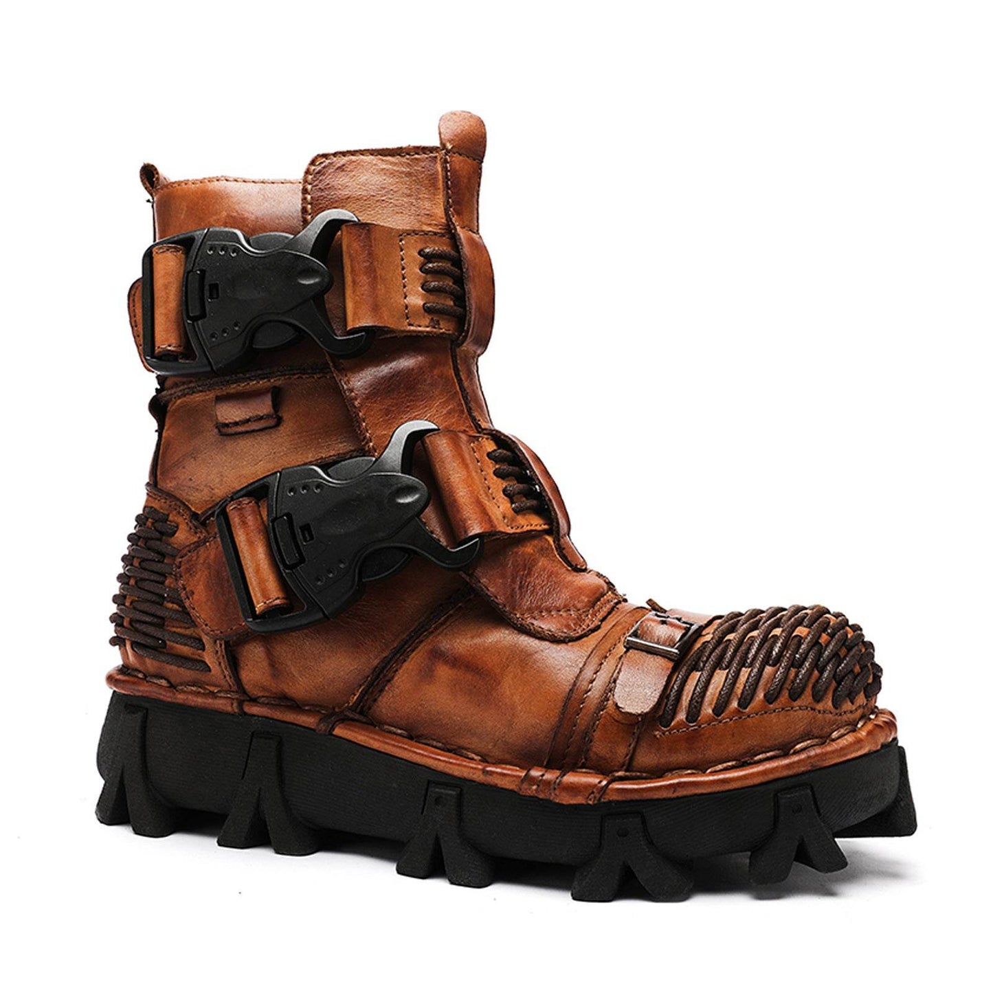 Cowhide Motorcycle Shoes Workwear Men's Boots - Ultim8 Designs 4 U