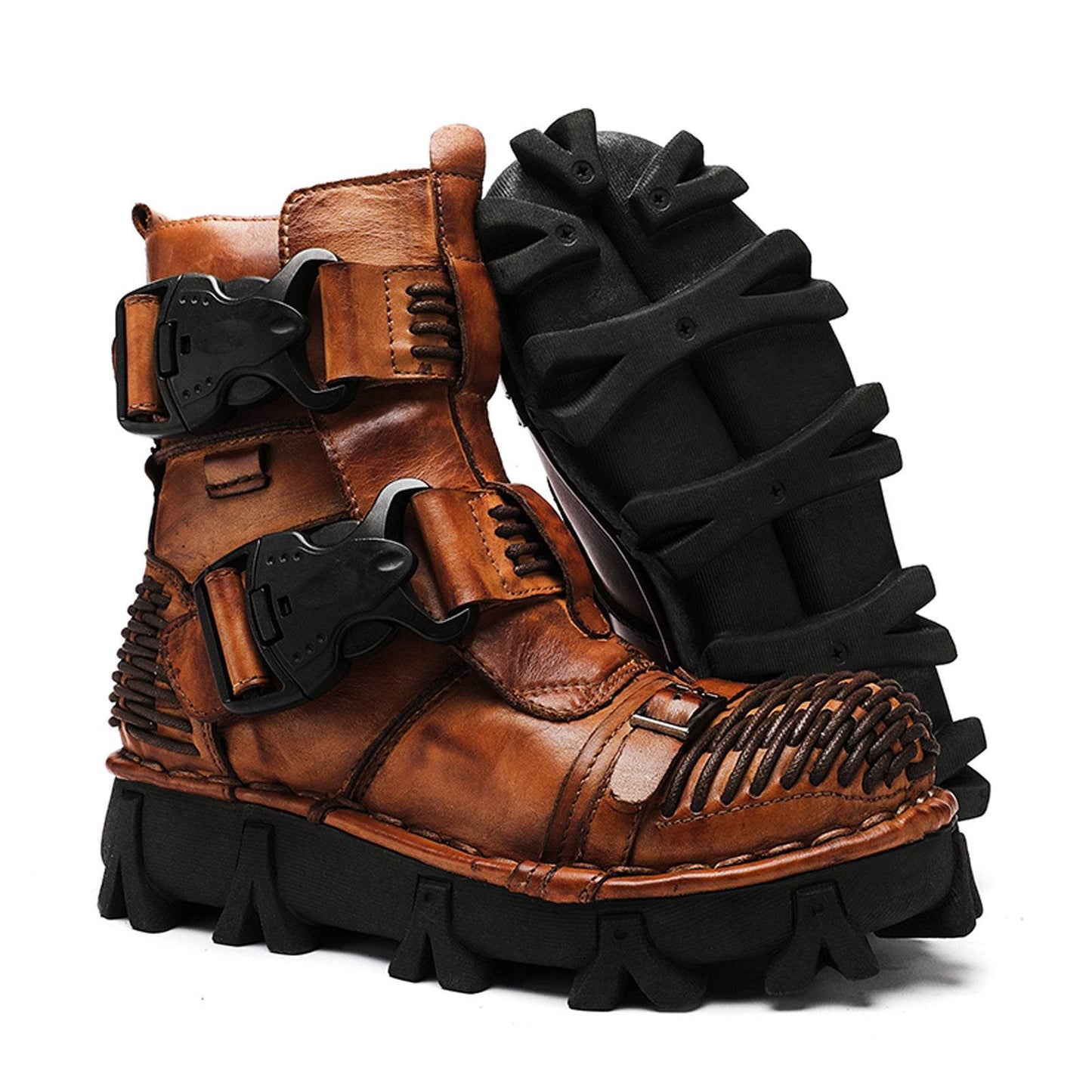 Cowhide Motorcycle Shoes Workwear Men's Boots - Ultim8 Designs 4 U