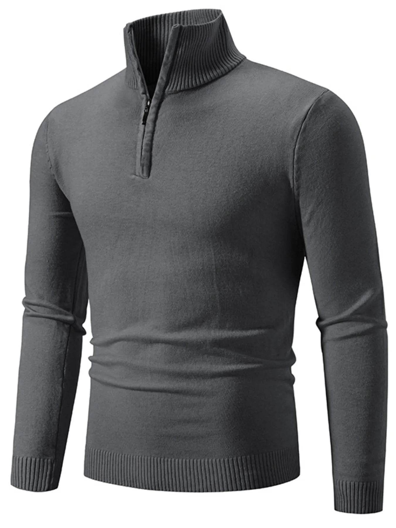 Men's Plus Size Quarter-Zip Turtleneck Sweater - Ultim8 Designs 4 U