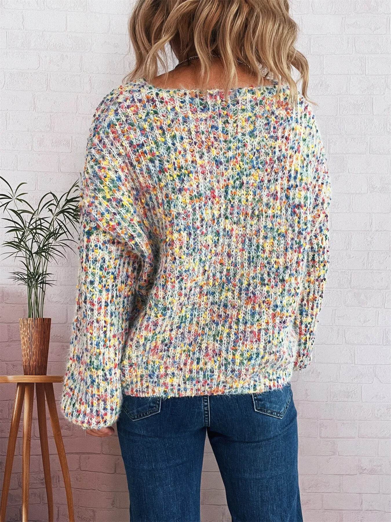 Colorful Long Sleeve Sweater - Ultim8 Designs 4 U