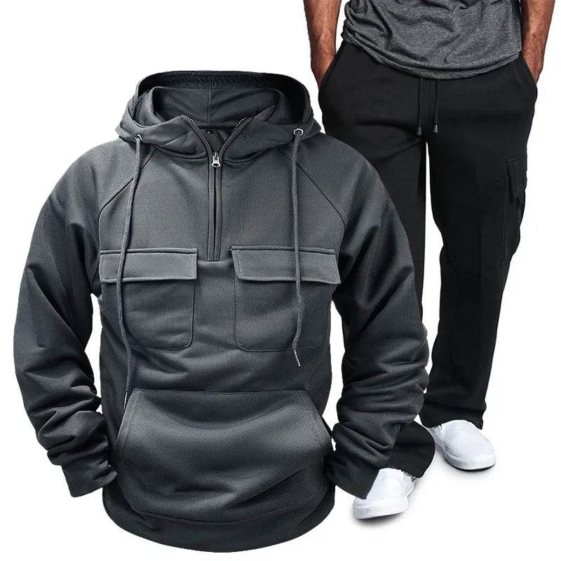 Men's Full Size Pocketed Drawstring Hoodie and Pants Set Plus Size - Ultim8 Designs 4 U