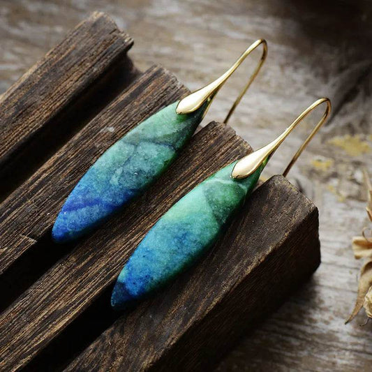 Copper Natural Stone Geometric Shape Earrings - Ultim8 Designs 4 U