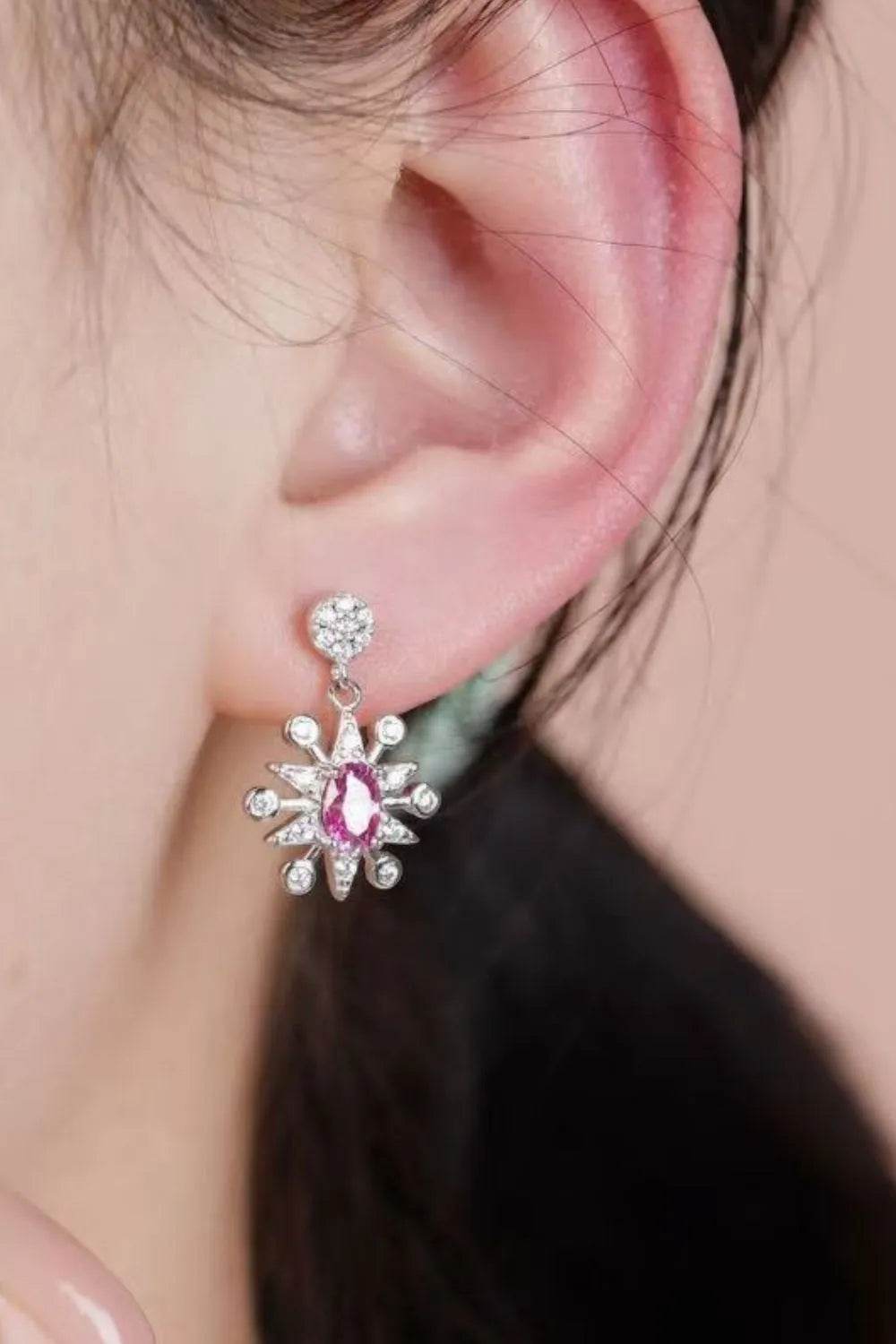 1 Carat Moissanite 925 Sterling Silver Moon & Star Earrings - Ultim8 Designs 4 U