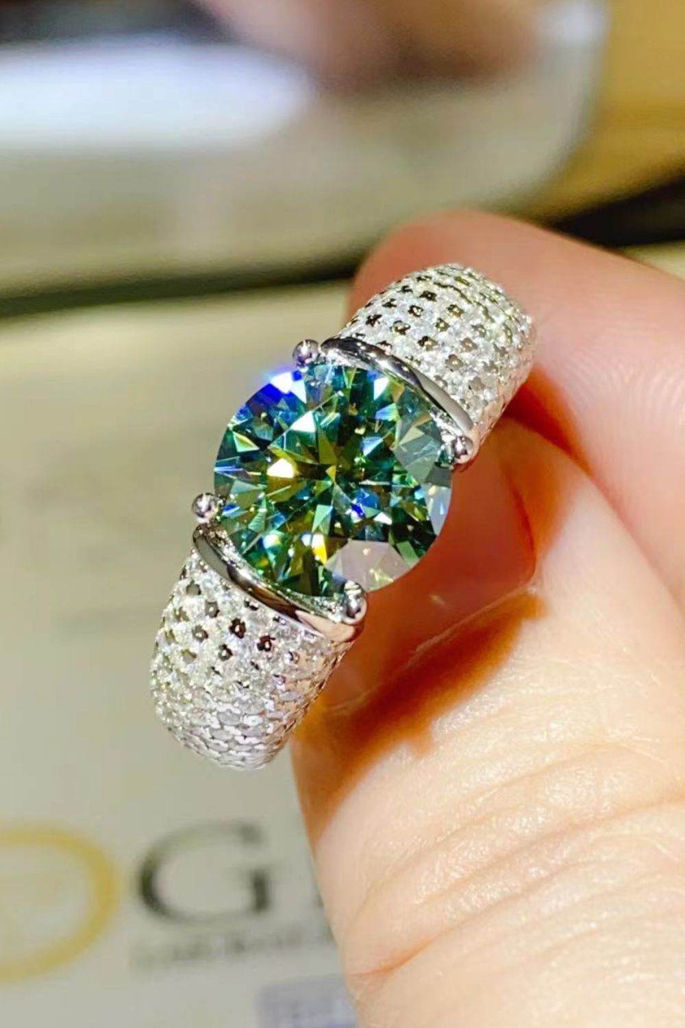 3 Carat Moissanite Side Stone Ring - Ultim8 Designs 4 U