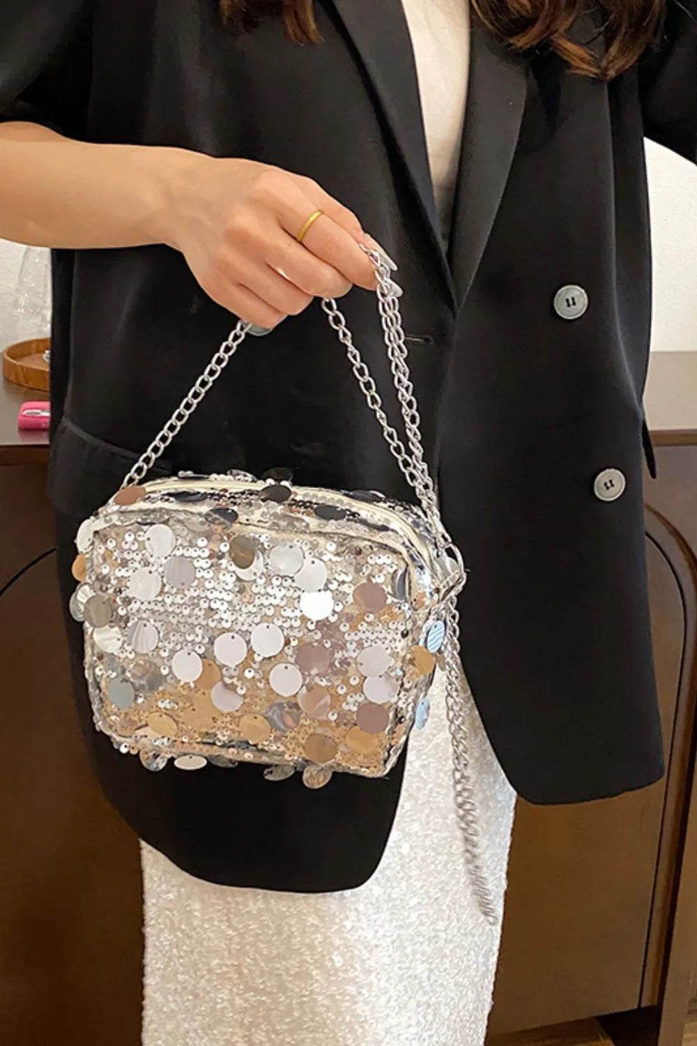 Sequin Chain Shoulder Bag - Ultim8 Designs 4 U