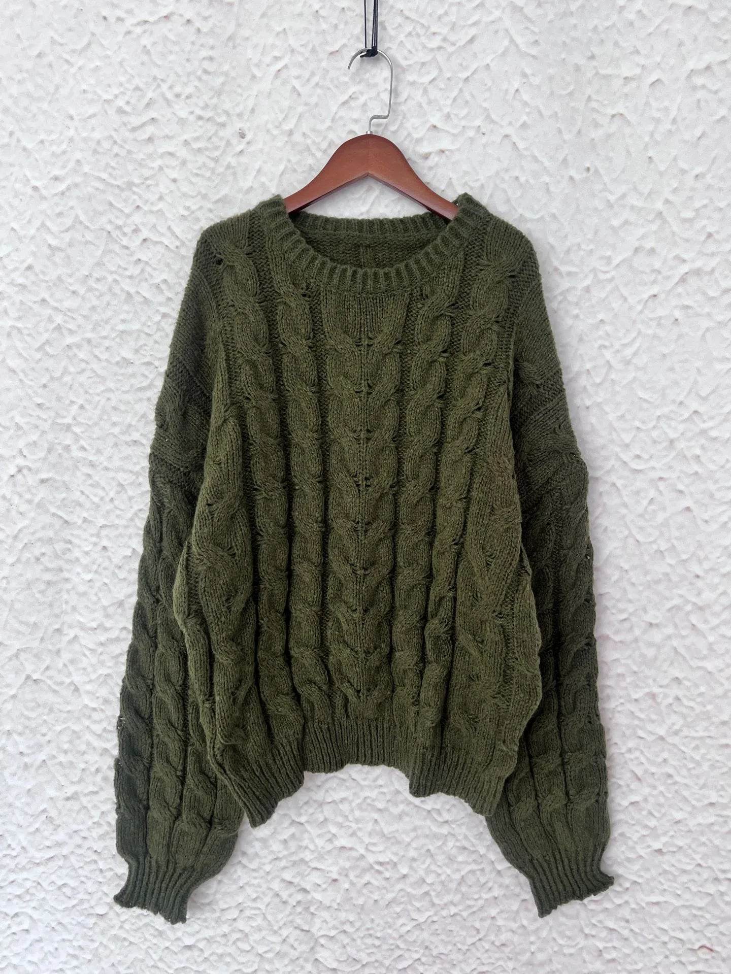 Cable Knit Long Sleeve Sweater - Ultim8 Designs 4 U