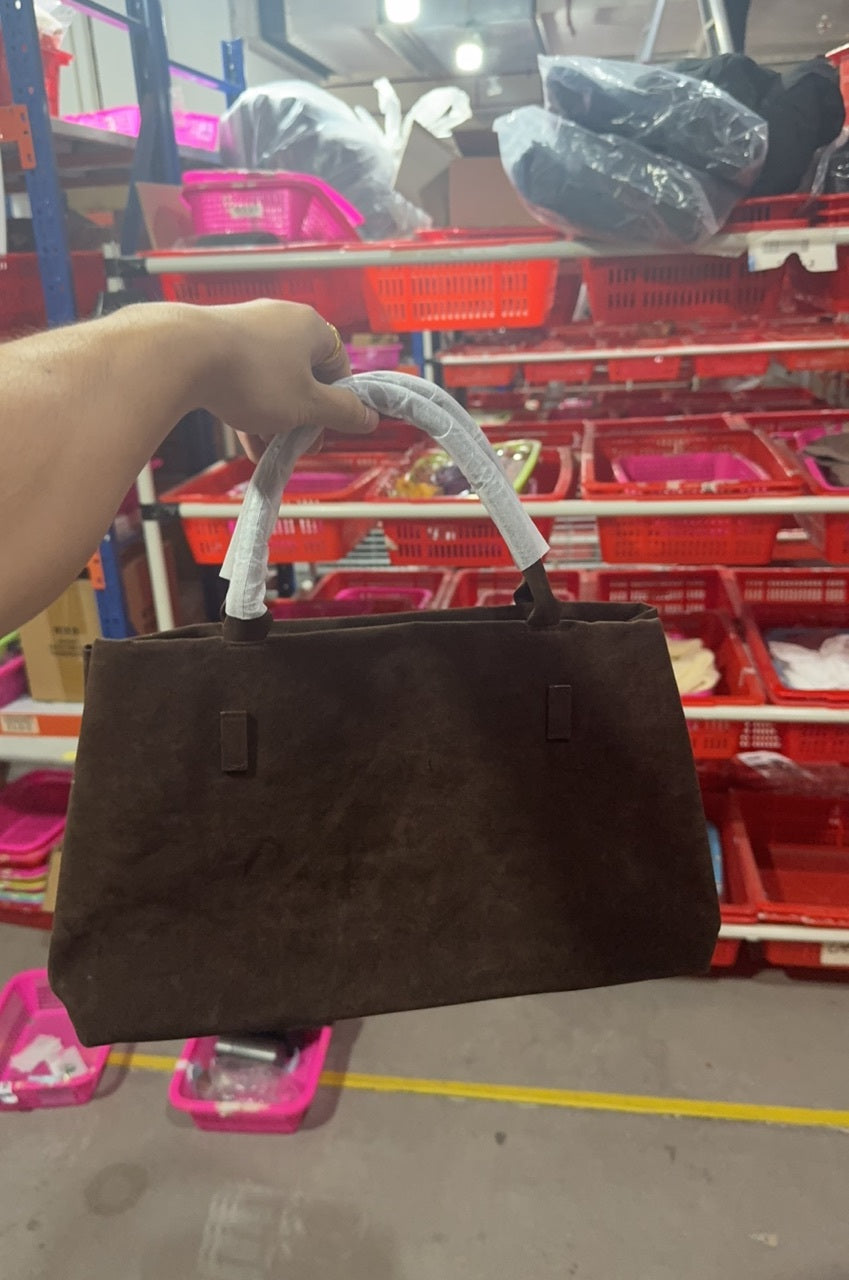 Handbags - Tote Bags - Faux Suede Brown Large Capacity Shoulder