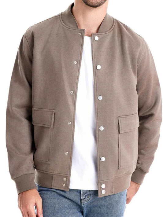 Men's Baseball Collar Snap Down Jacket - Ultim8 Designs 4 U