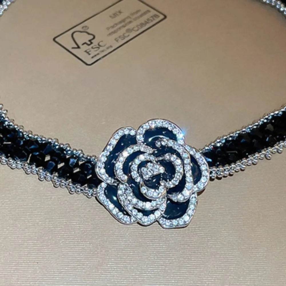 Alloy Crystal Rose Necklace - Ultim8 Designs 4 U