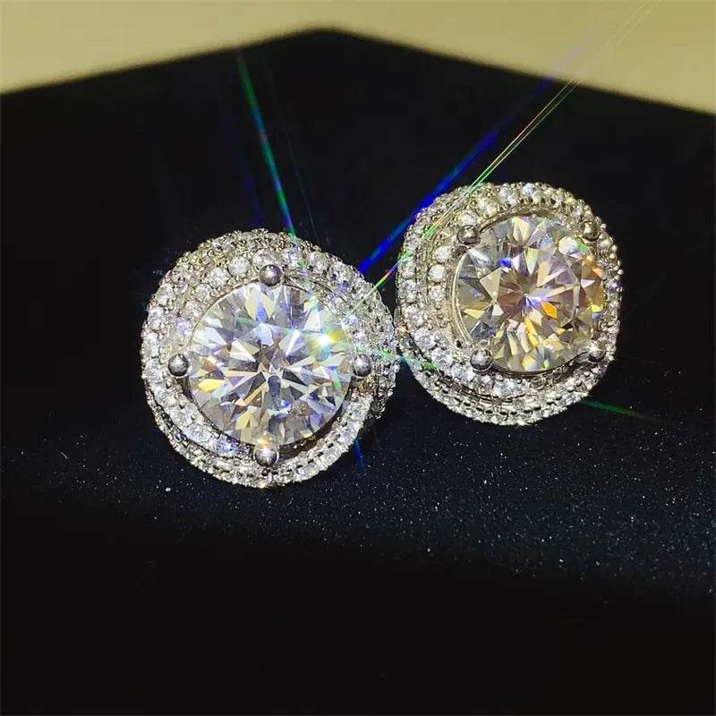 6 Carat Moissanite 925 Sterling Silver Earrings - Ultim8 Designs 4 U