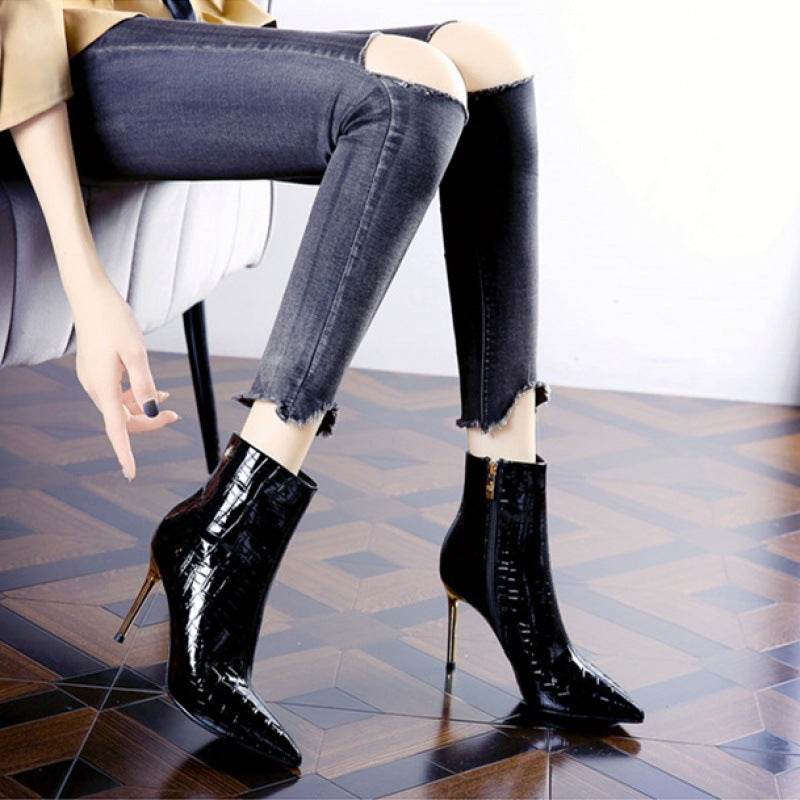 Pointed High Heels Patent Leather Stilettos - Ultim8 Designs 4 U