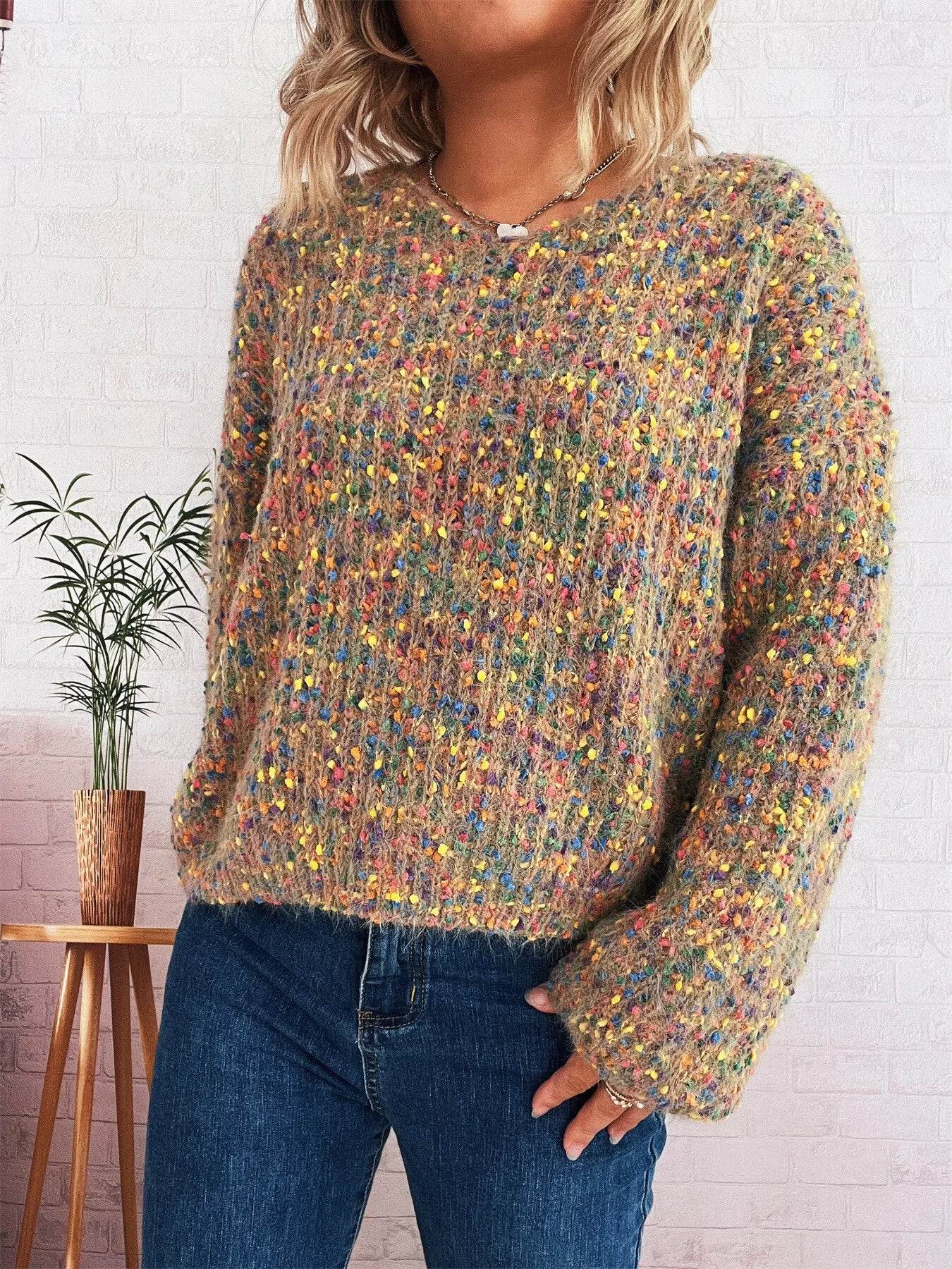 Colorful Long Sleeve Sweater - Ultim8 Designs 4 U