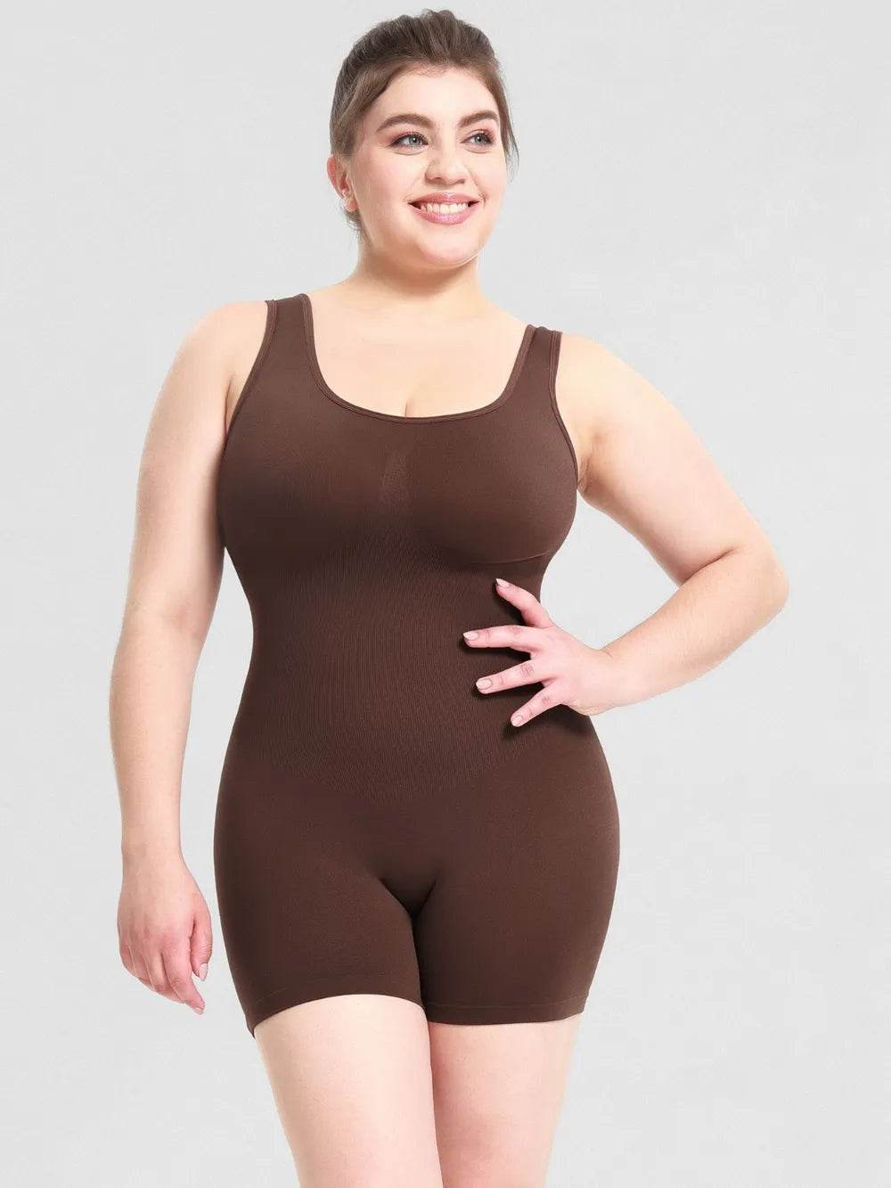 Scoop Neck Wide Strap Shaping Romper - Ultim8 Designs 4 U