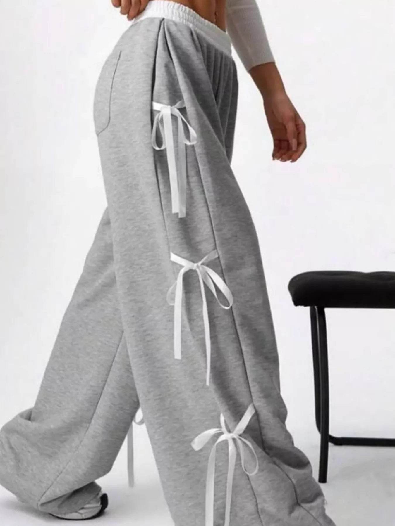 Side Tie Wide Leg Pants - Ultim8 Designs 4 U