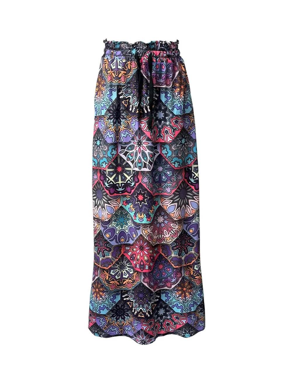 Printed Maxi Skirt with Pockets - Ultim8 Designs 4 U