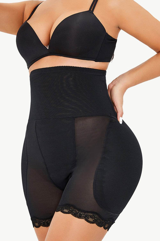 Full Size Lace Trim Pull-On Lifting Shaping Shorts - Ultim8 Designs 4 U