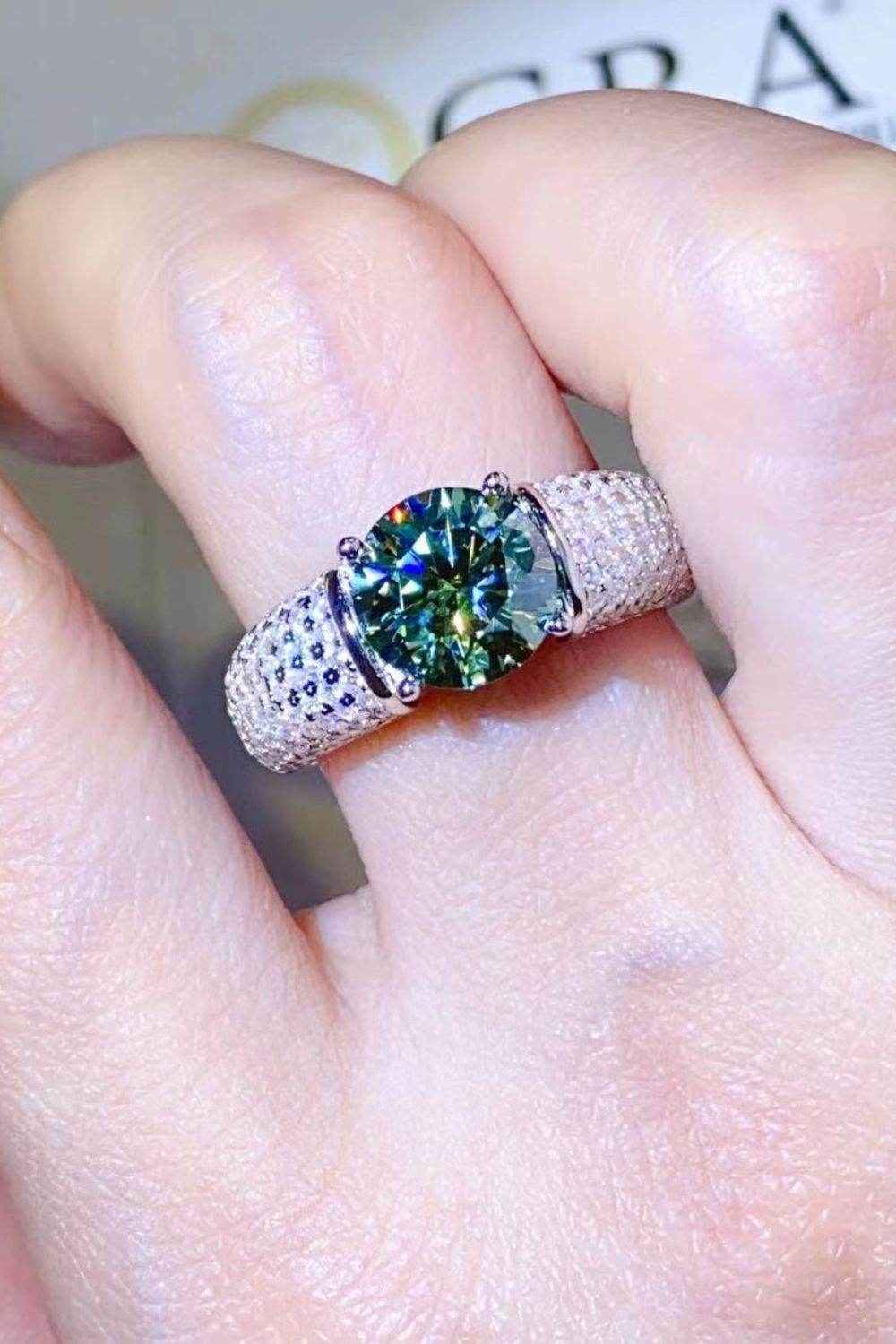 3 Carat Moissanite Side Stone Ring - Ultim8 Designs 4 U