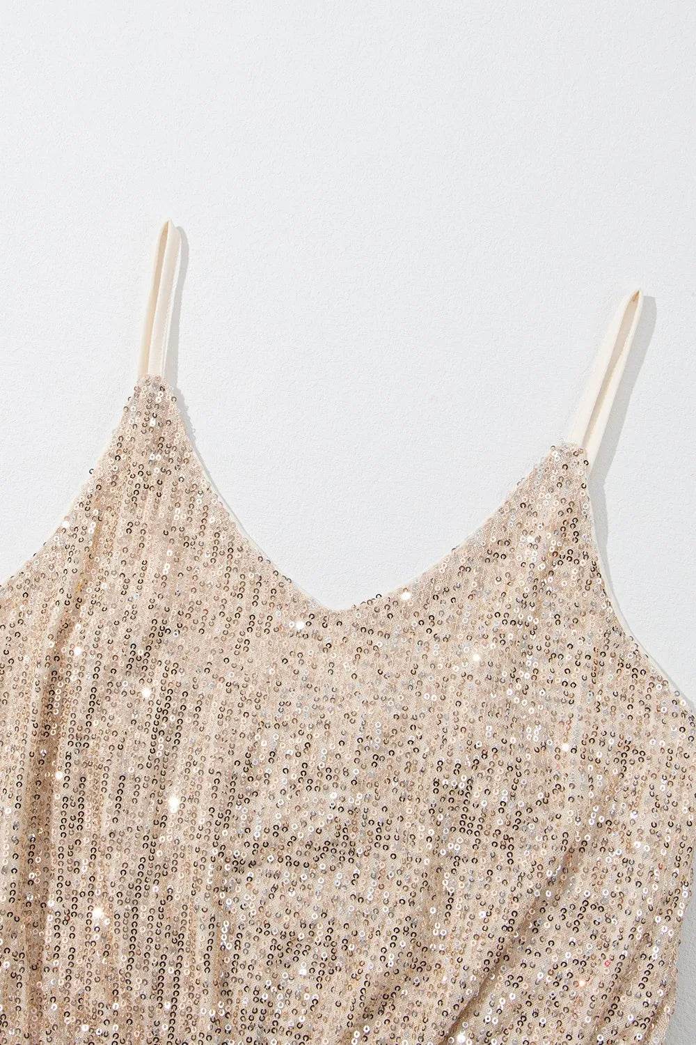 Sequin Spaghetti Strap Wide Leg Jumpsuit - Ultim8 Designs 4 U